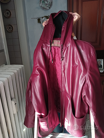 Giacca in eco-pelle bordeaux