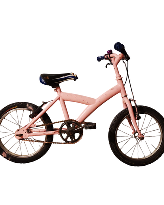 bicicletta 16'' rossa & gialla verniciata rosa