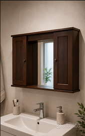 Specchiera / Pensile da bagno in legno massello