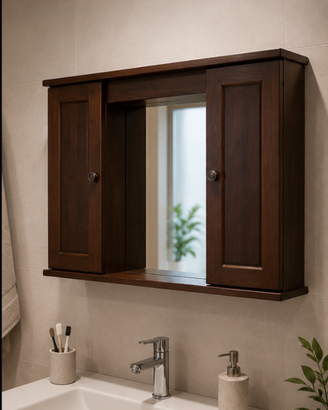 Specchiera / Pensile da bagno in legno massello