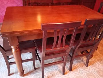 tavolo+6 sedie legno massello 