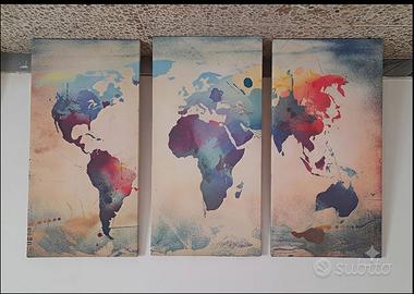Trittico quadri su tela di plastica