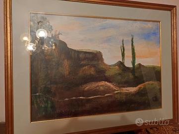 olio se tela d'autore quadro d'epoca 