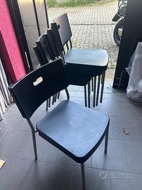 sedie plastica e metallo