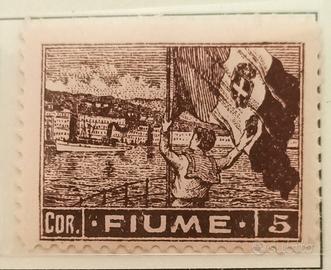 francobollo fiume 1919 cinque corone