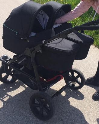 Passeggino gemellare tfk con sedute e navicelle