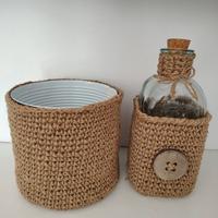 Set Vasi Decorativi Fatti a Mano in Juta 