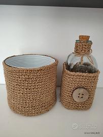 Set Vasi Decorativi Fatti a Mano in Juta 