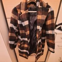 Cappotto tartan marrone