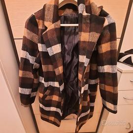 Cappotto tartan marrone