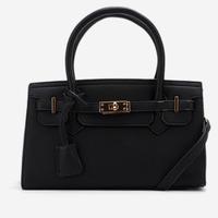 Borsa a spalla nera di pelle