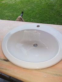 Piano in marmo rosa con lavabo per bagno