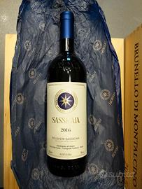 Vino Sassicaia 2016 con velina originale