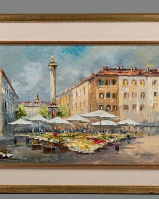 E. Mantegani "Il mercato dei fiori al Verziere"