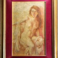 Quadro Antonio Bresciani nudo femminile su tavola