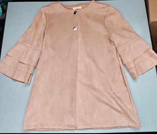 giacca scamosciata rosa cipria ASHLEY XL elegante