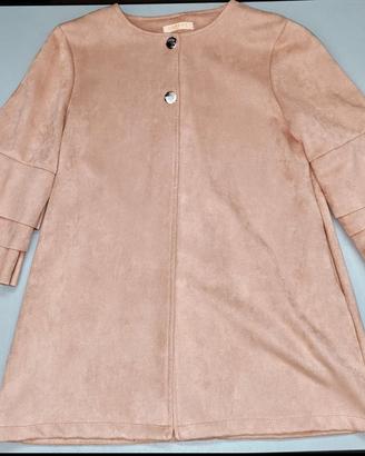 giacca scamosciata rosa cipria ASHLEY XL elegante