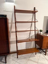 Libreria a parete in teak