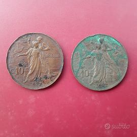 Moneta 10 cent. Cinquantenario Unità d'Italia 1911