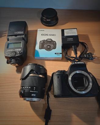 Canon Eos 650D + Obiettivo TAMRON 18-270+Flash