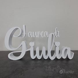 Scritta la mia laurea stampata in 3D