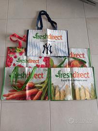 Borse per la spesa con stampe, totale 5