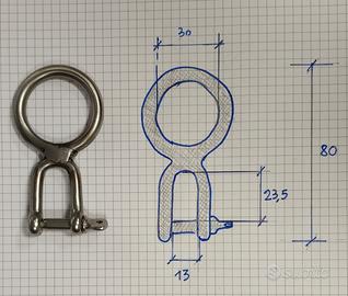 Anelli drizza randa inox