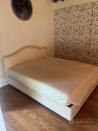 Letto matrimoniale con cassettone - color avorio