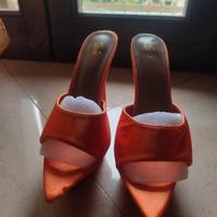 Sabot in raso arancioni