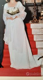 abito da sposa in pizzo francese con stola