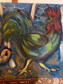 🐓 Dipinto: IlGallo e leGalline
