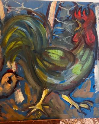 🐓 Dipinto: IlGallo e leGalline