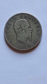 Vittorio Emanuele II 2 lire 1863 Torino R2