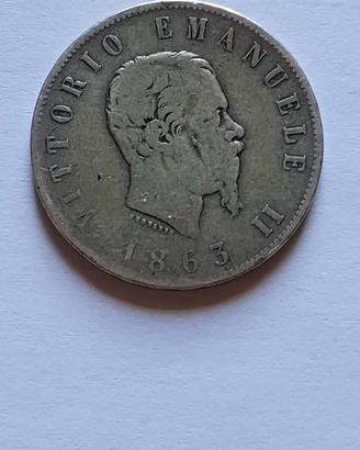 Vittorio Emanuele II 2 lire 1863 Torino R2