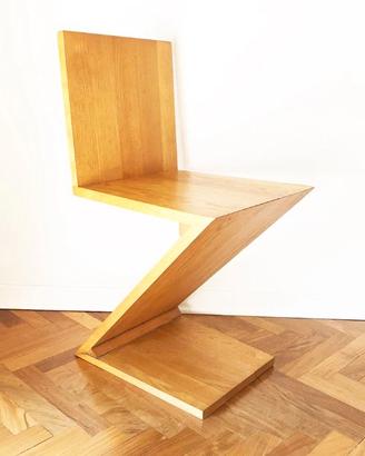 ALIVAR 514  sedia ZIG ZAG in frassino cerato