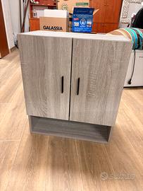 Mobiletto multiuso grigio effetto rovere