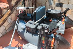 belly boat con motore elettrico e batteria con var