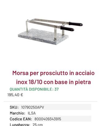 Morsa per prosciutto inox base in pietra