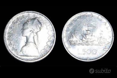 10 pezzi 500 lire argento caravelle FDC