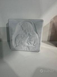 Piccolo Bassorilievo in marmo Madonna con gesu