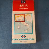 Carta mappa vintage automobilistica Esso anno 1966