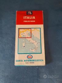Carta mappa vintage automobilistica Esso anno 1966