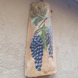 tegola  dipinta a mano artigianato siciliano 