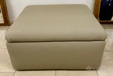 Pouf contenitore beige in pelle – come nuovo