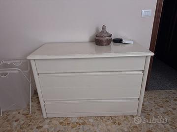 Cassettone per camera da letto, bianco, 4 cassetti