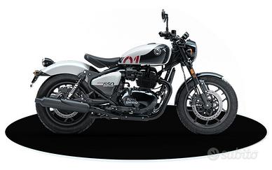 Royal Enfield Shotgun stencil white KM 0