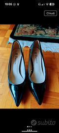 Scarpe décolleté nere laccate tacco 7cm