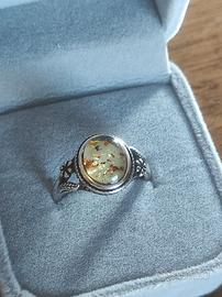 Anello in Argento S925 con Ambra Naturale – Nuovo