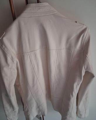 Giacca pelle bianca
