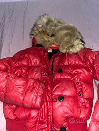 Piumino Moncler Vintage Bomber Rosso con Pelliccia